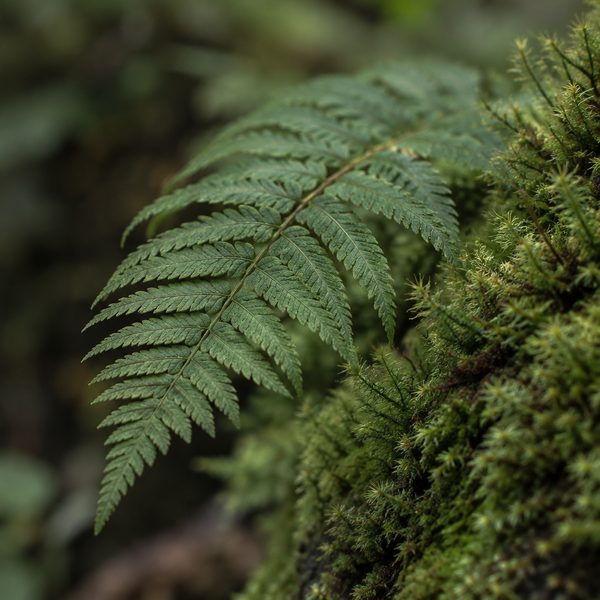 A fern and moss